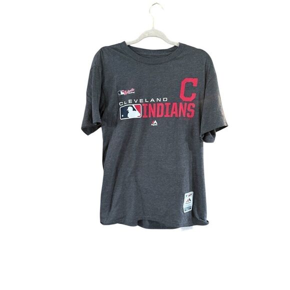 Cleveland Indians Majestic Authentic MLB T-Shirt Gray Medium - Picture 2 of 10